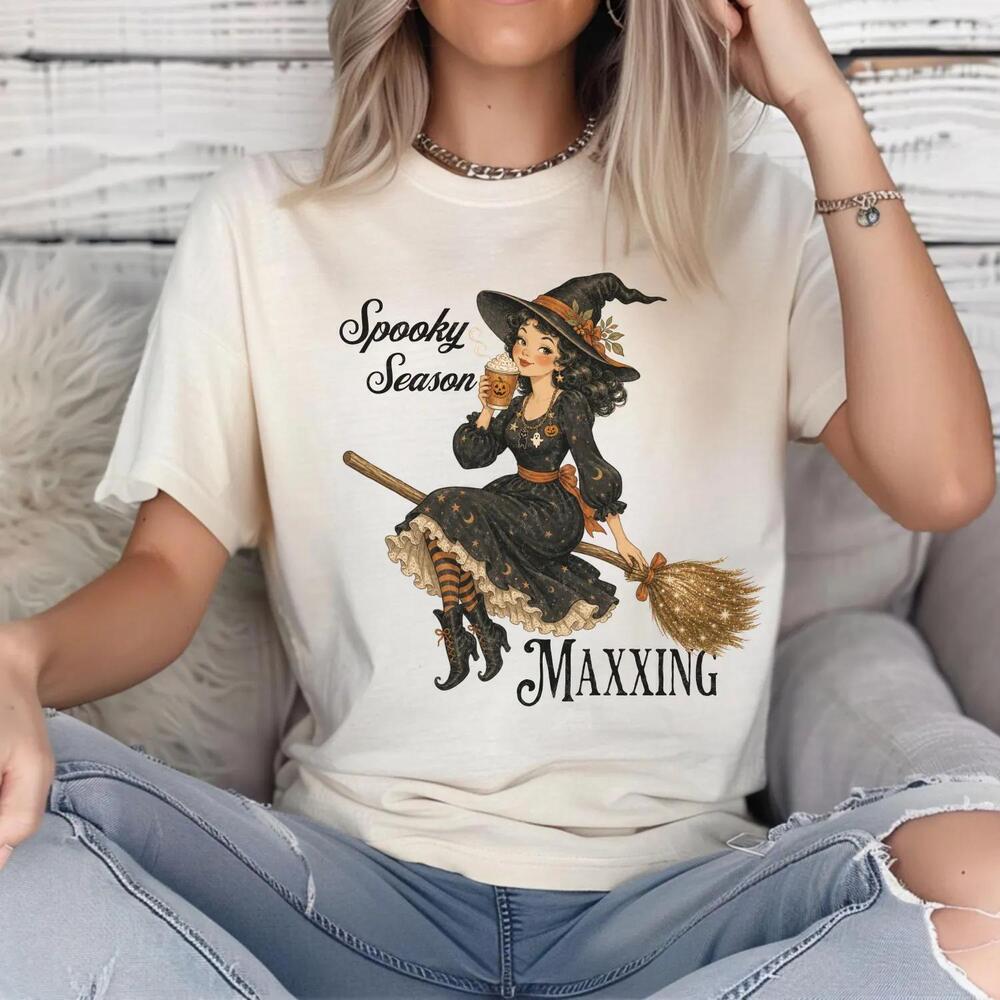 Maxxing Witch Graphic S T-Shirt Halloween Style All Cotton